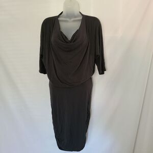 Alice + Olivia Base Black Rayon Draped Mini Dress‎